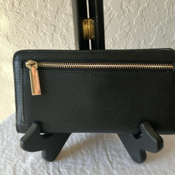 Kate Spade: Black with silver inside wallet- 12 card slot with ID area- coin zip - Picture 8 of 16